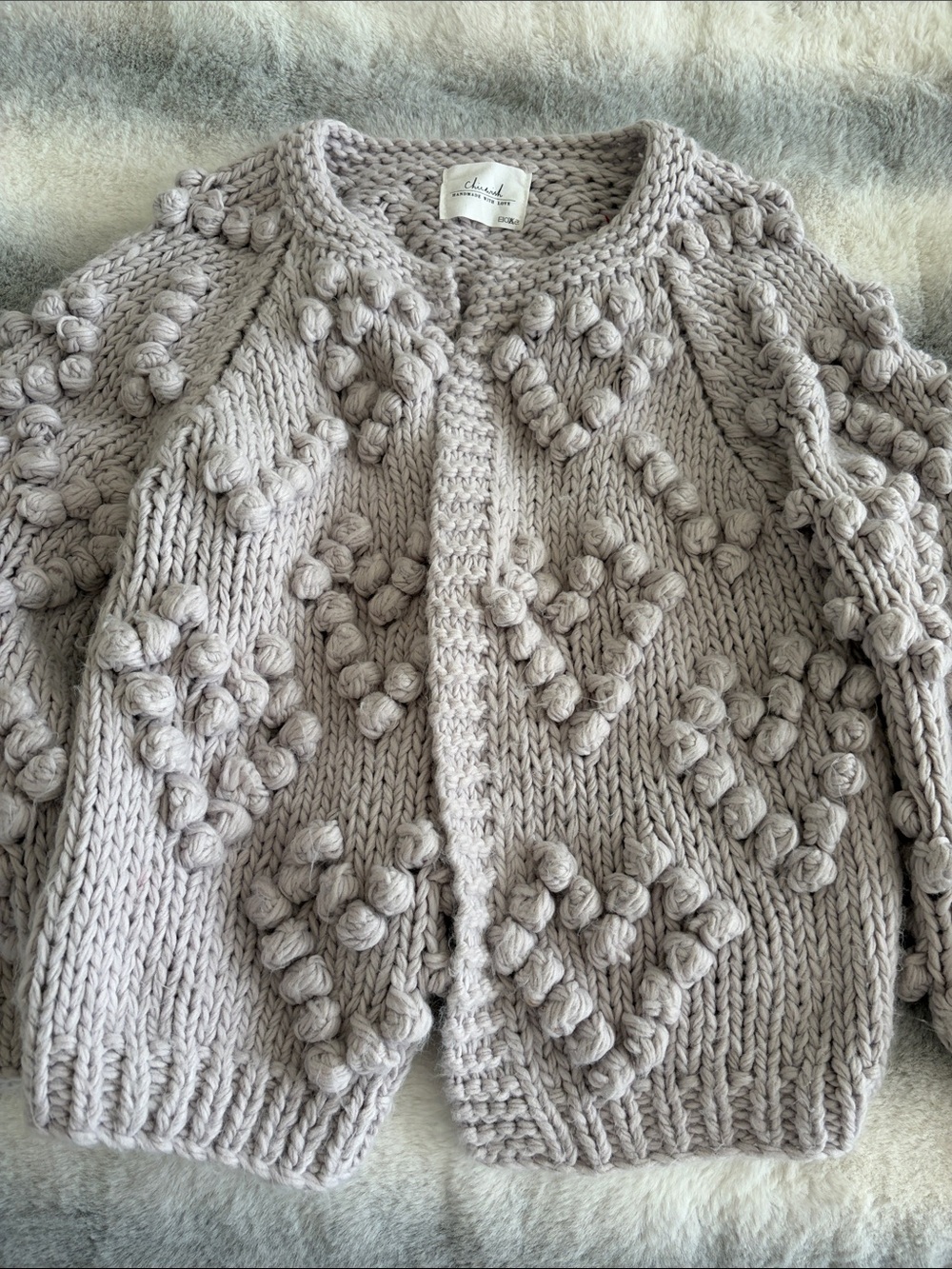 Chicwish Light Gray Bobble Knit Cardigan